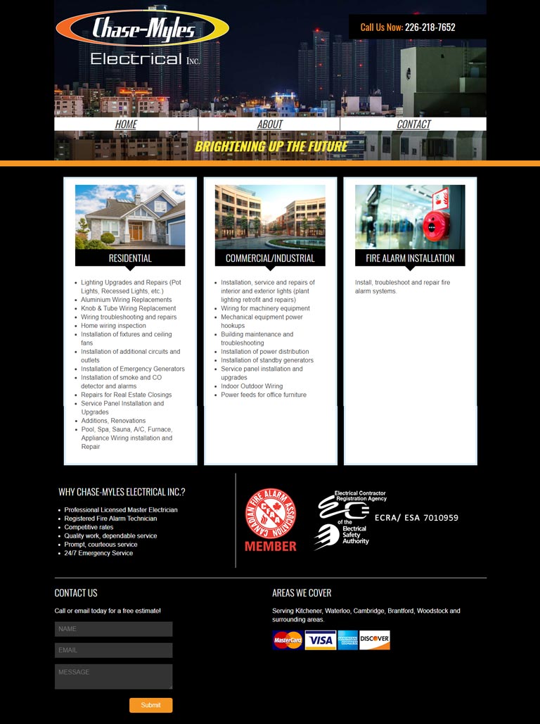 Chase Myles Electrical Web Development